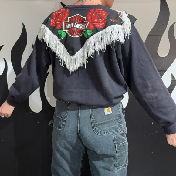 Harley Davidson fringe sweater - Picture 2 of 5